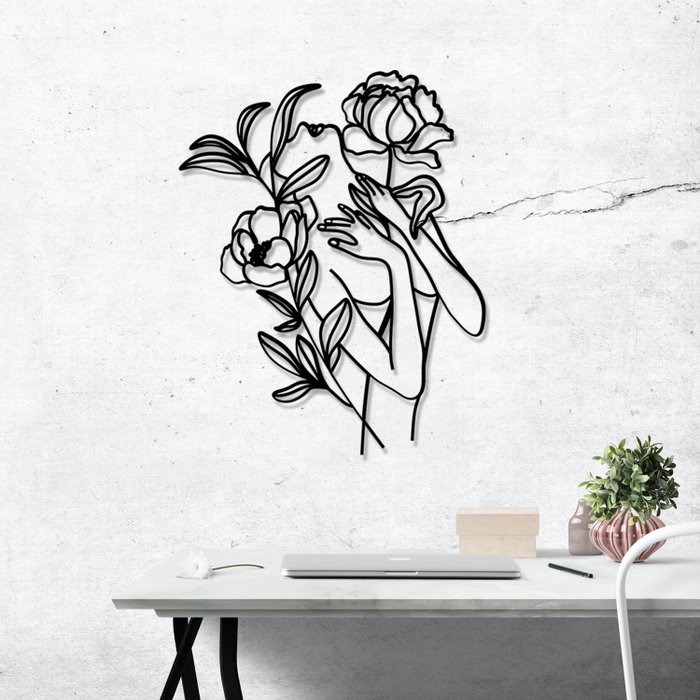 Wallity Elif Escultura de Pared de Metal Negro 40 x 50 cm